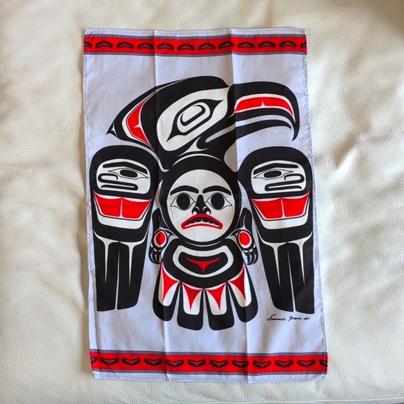 Cotton Kitchen Eagle Spirit Indigenous Design by Francis Horne Sr., Coast Salish - Picture 1 of 5